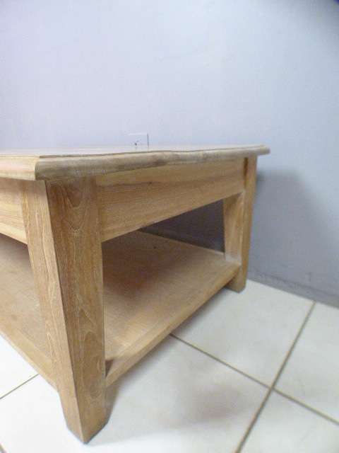 A superb (larger) light wood coffee table with four drawers - stunning!! - ideal for shabby chic too
