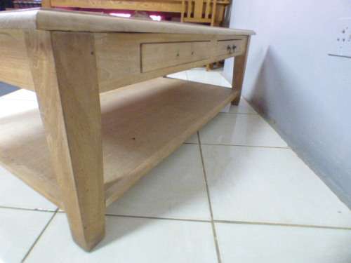 A superb (larger) light wood coffee table with four drawers - stunning!! - ideal for shabby chic too