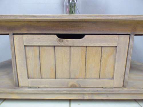 A lovely large centre coffee table w/ large cupboard in the middle; perfect to distress /shabby chic