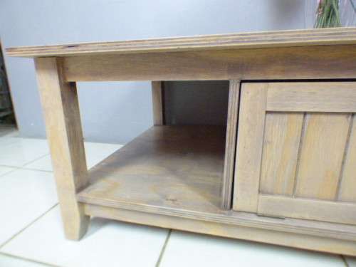 A lovely large centre coffee table w/ large cupboard in the middle; perfect to distress /shabby chic