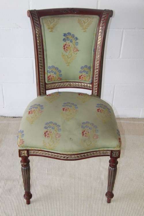 A fabulous Louis XVI revival chair w/ upholstered seat and incredible fluted carved legs