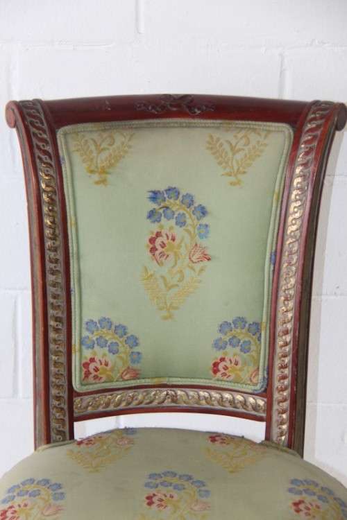 A fabulous Louis XVI revival chair w/ upholstered seat and incredible fluted carved legs