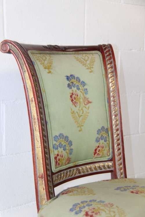 A fabulous Louis XVI revival chair w/ upholstered seat and incredible fluted carved legs