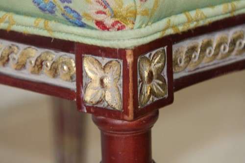 A fabulous Louis XVI revival chair w/ upholstered seat and incredible fluted carved legs