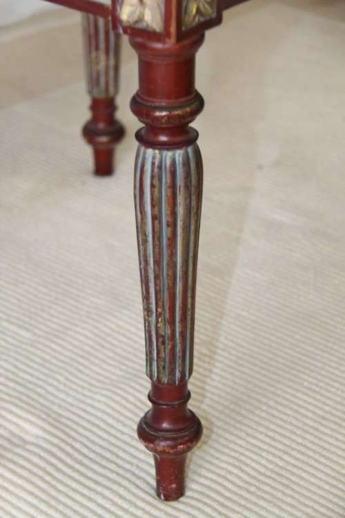 A fabulous Louis XVI revival chair w/ upholstered seat and incredible fluted carved legs