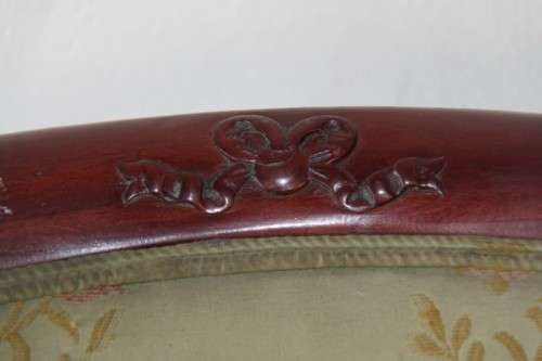 A fabulous Louis XVI revival chair w/ upholstered seat and incredible fluted carved legs