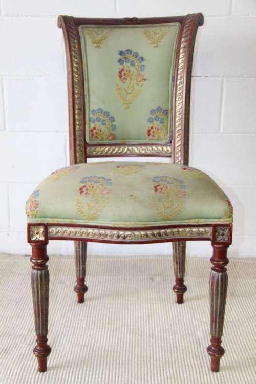 A fabulous Louis XVI revival chair w/ upholstered seat and incredible fluted carved legs