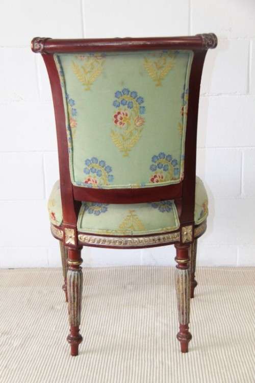 A fabulous Louis XVI revival chair w/ upholstered seat and incredible fluted carved legs
