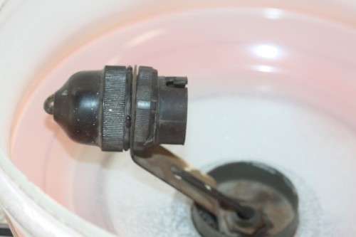 An exquisite Art Deco chrome plated ceiling lamp with stunning pink glass shades in great condition