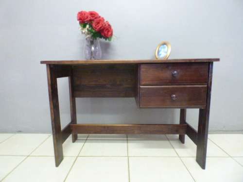 A lovely wooden writing/work desk with two spacious drawers in good condition. Perfect to paint.