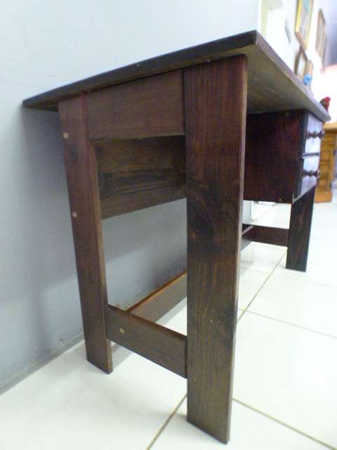 A lovely wooden writing/work desk with two spacious drawers in good condition. Perfect to paint.