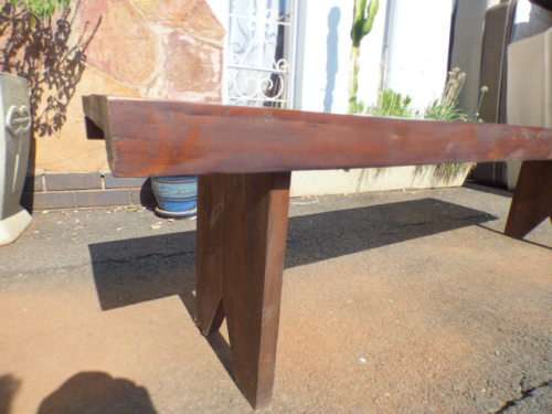 Two stunning and sturdy long wooden outdoor benches in great condition!! Bid/bench
