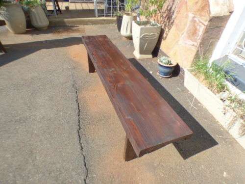 Two stunning and sturdy long wooden outdoor benches in great condition!! Bid/bench