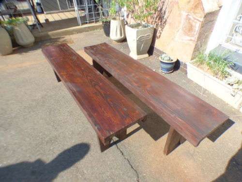 Two stunning and sturdy long wooden outdoor benches in great condition!! Bid/bench