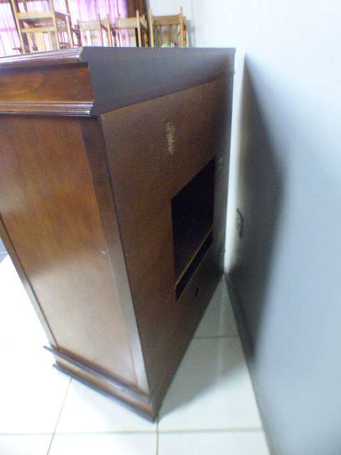 A wonderful two-door TV entertainment unit with ample space for components.