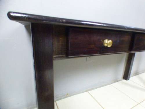 Spectacular wood buffet console/hall table with three spacious drawers in remarkable condition