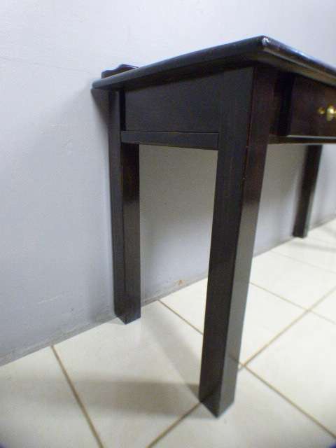 Spectacular wood buffet console/hall table with three spacious drawers in remarkable condition