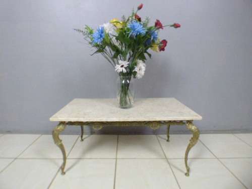 A superb solid brass and marble top coffee table. - stunning in formal lounges, entrances!!