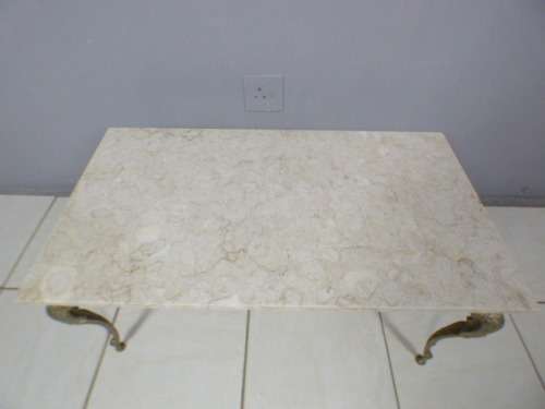 A superb solid brass and marble top coffee table. - stunning in formal lounges, entrances!!