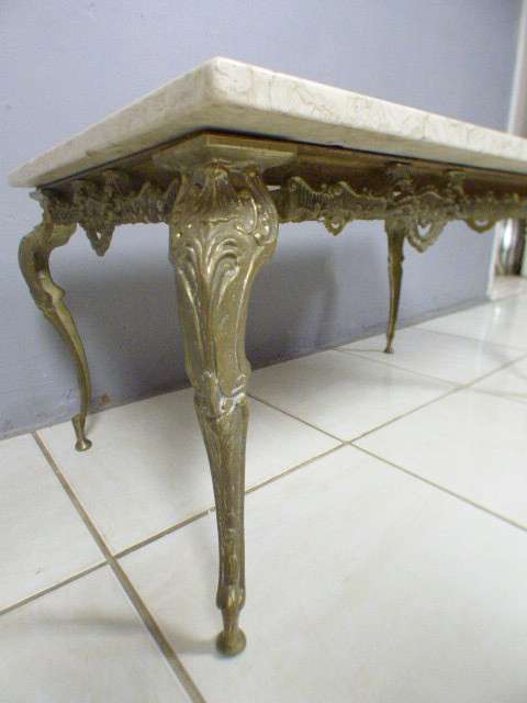A superb solid brass and marble top coffee table. - stunning in formal lounges, entrances!!
