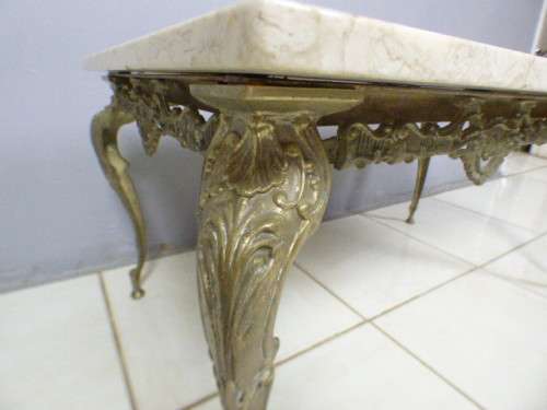A superb solid brass and marble top coffee table. - stunning in formal lounges, entrances!!