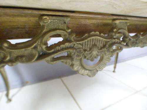 A superb solid brass and marble top coffee table. - stunning in formal lounges, entrances!!