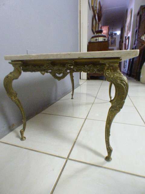 A superb solid brass and marble top coffee table. - stunning in formal lounges, entrances!!