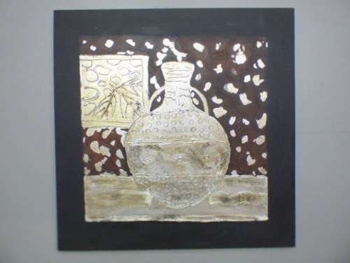 A fabulous x-large abstract oil painting on canvas of a vase - beautiful on a large wall!!!