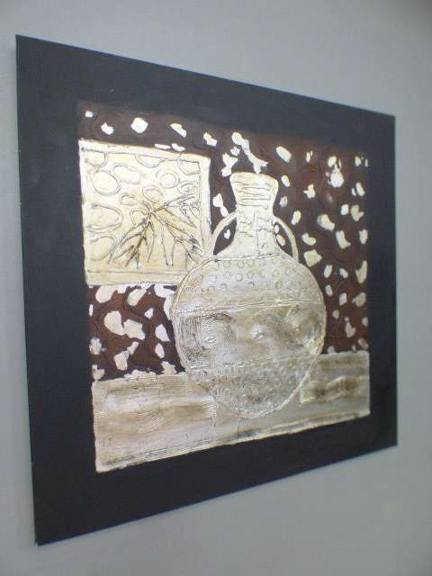 A fabulous x-large abstract oil painting on canvas of a vase - beautiful on a large wall!!!