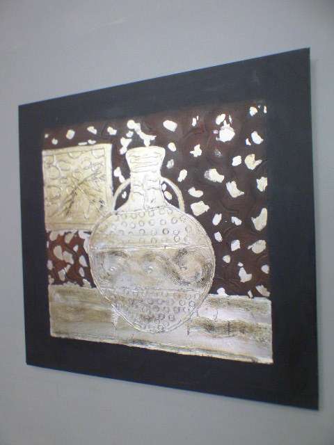 A fabulous x-large abstract oil painting on canvas of a vase - beautiful on a large wall!!!