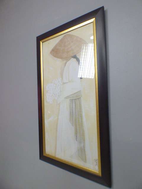 A gorgeous print framed behind glass signed Dothy. Stunning art!!   RS17Sale