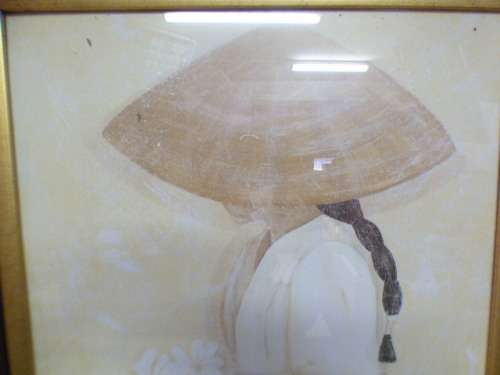 A gorgeous print framed behind glass signed Dothy. Stunning art!!   RS17Sale