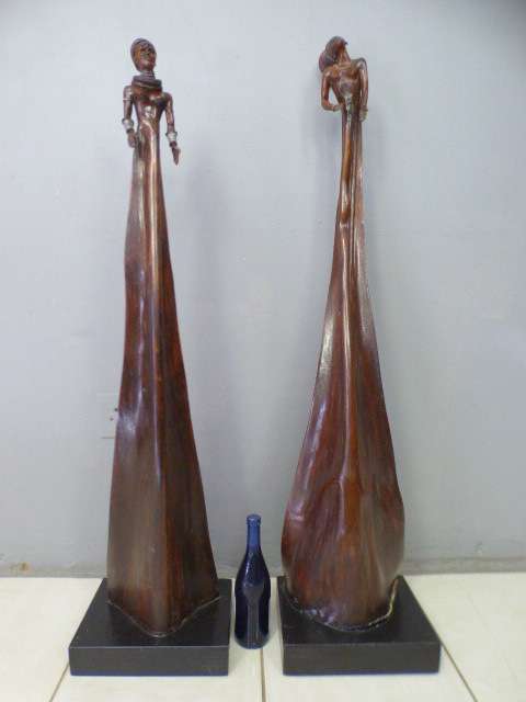 Two spectacular & beautifully hand carved original "Audrey Rudnick" Pod people. Spectacular!!!