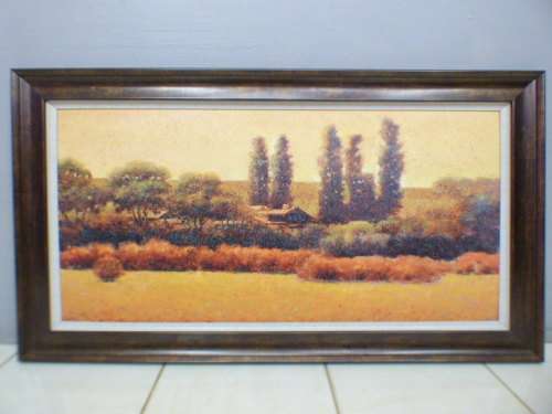 A fabulous large framed autumn themed painting on board- beautiful on a large wall!!!
