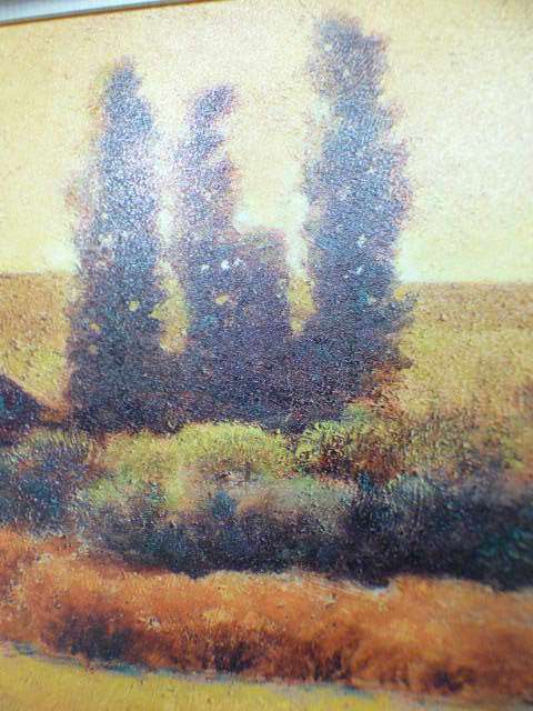 A fabulous large framed autumn themed painting on board- beautiful on a large wall!!!