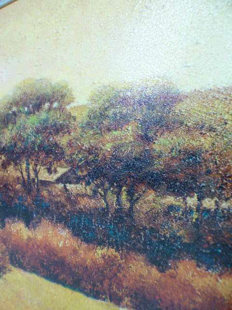 A fabulous large framed autumn themed painting on board- beautiful on a large wall!!!