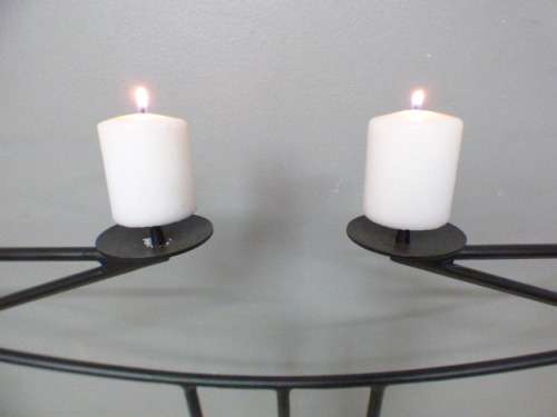 **RS17** A stunning pair of tall wrought iron 2-candle candle stands in awesome condition