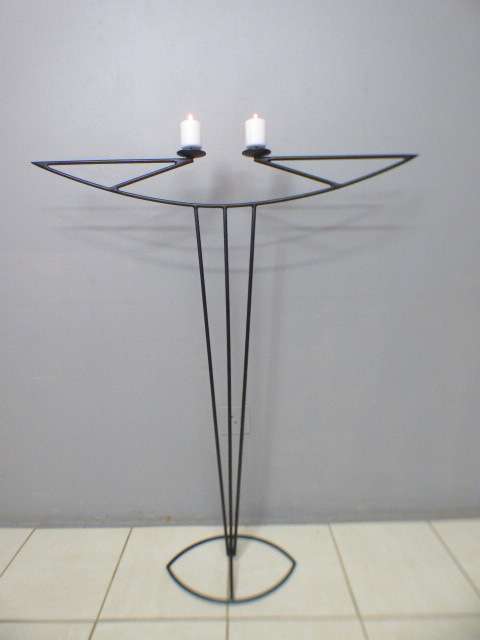 **RS17** A stunning pair of tall wrought iron 2-candle candle stands in awesome condition