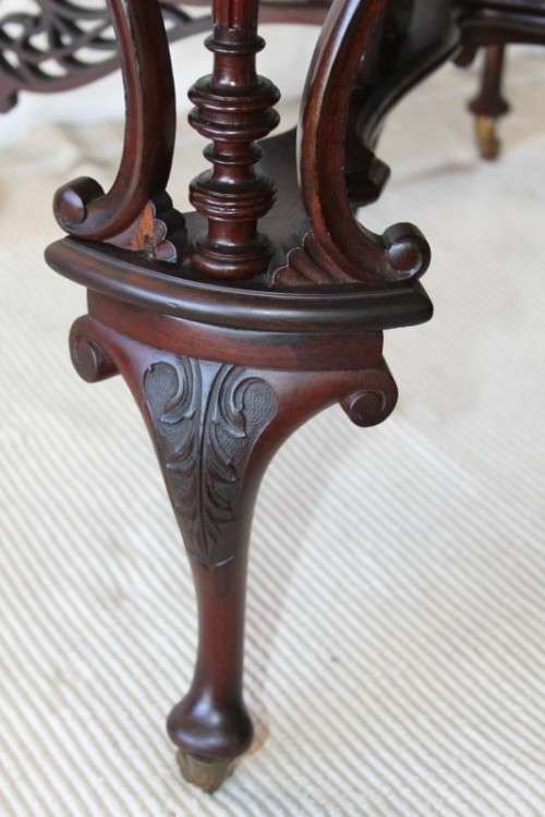 A spectacular antique Rococo "Late Baroque" hand carved Rosewood card/ occasional table