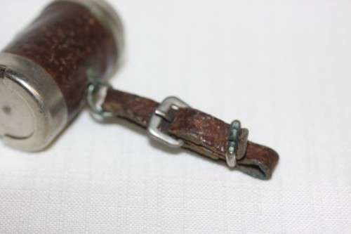 An incredible and rare antique leather clad silver plated double "Sovereign" cylinder coin holder