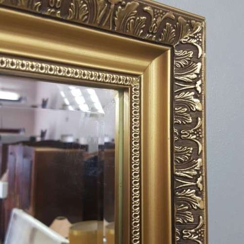 An incredible "ornate moulded" gold gilded framed bevelled glass mirror in great condition - RS17M