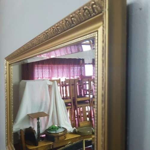 An incredible "ornate moulded" gold gilded framed bevelled glass mirror in great condition - RS17M