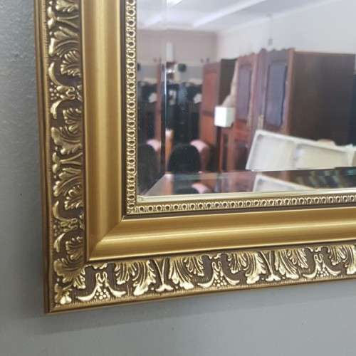 An incredible "ornate moulded" gold gilded framed bevelled glass mirror in great condition - RS17M