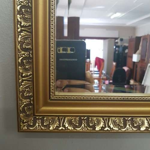 An incredible "ornate moulded" gold gilded framed bevelled glass mirror in great condition - RS17M