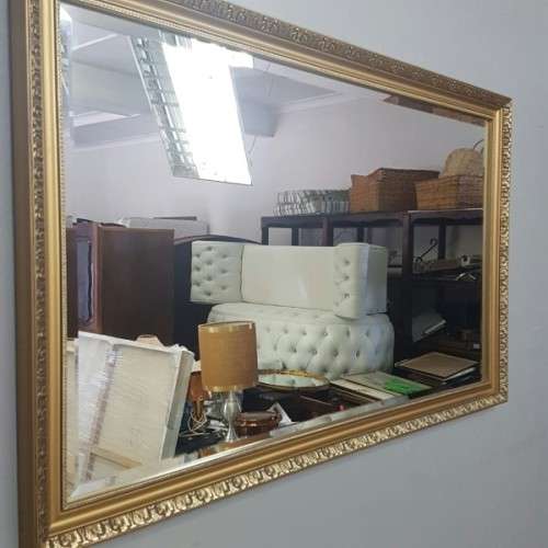 An incredible "ornate moulded" gold gilded framed bevelled glass mirror in great condition - RS17M