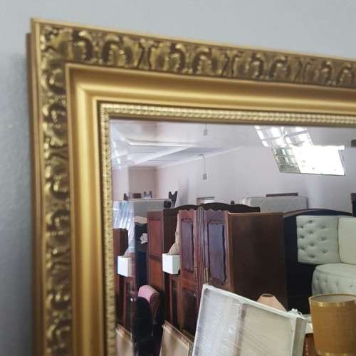 An incredible "ornate moulded" gold gilded framed bevelled glass mirror in great condition - RS17M