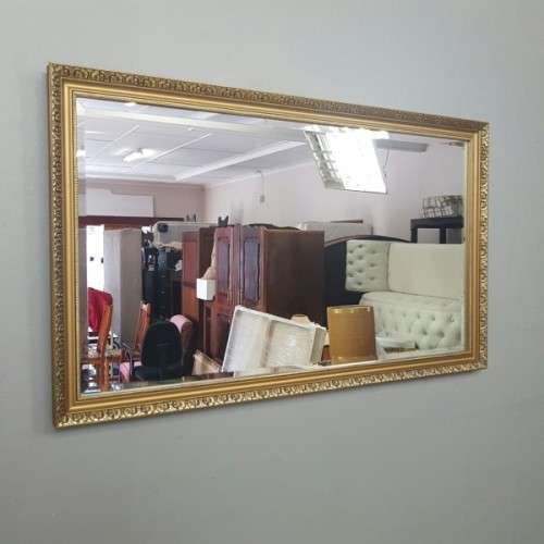 An incredible "ornate moulded" gold gilded framed bevelled glass mirror in great condition - RS17M