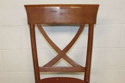 A lovely and sturdy solid cherry wood occasional chair with an upholstered seat