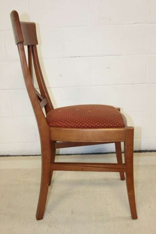 A lovely and sturdy solid cherry wood occasional chair with an upholstered seat