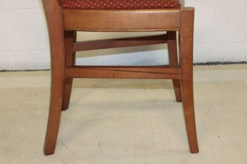 A lovely and sturdy solid cherry wood occasional chair with an upholstered seat